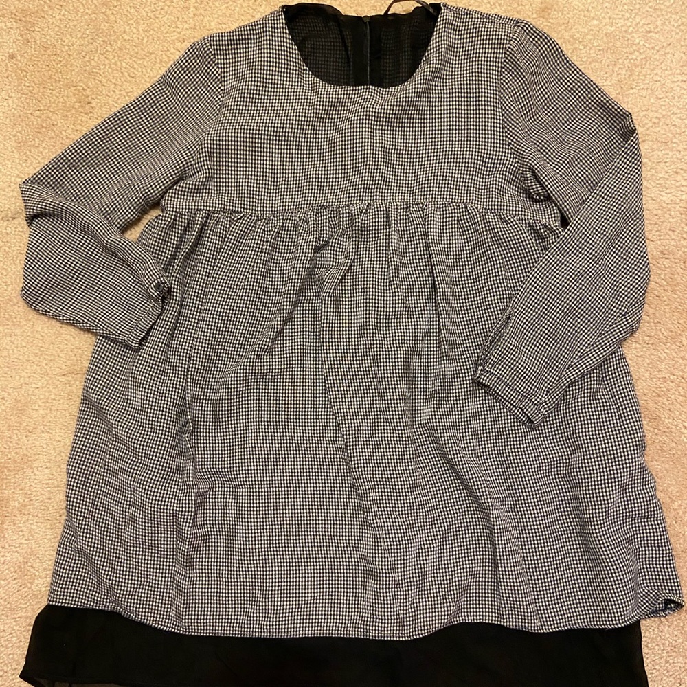 Zara Trafaluc Collection Gingham peasant top Sz M